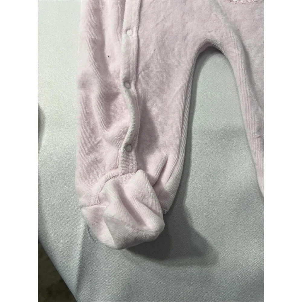 Vintage Pitter Patter Pink Baby Footed One Piece sz 0-3 Months - Picture 7 of 10